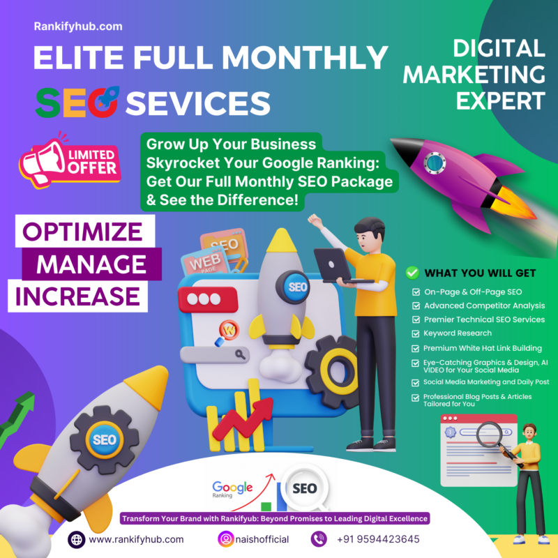 Rankify Elite: Premium Monthly SEO Package